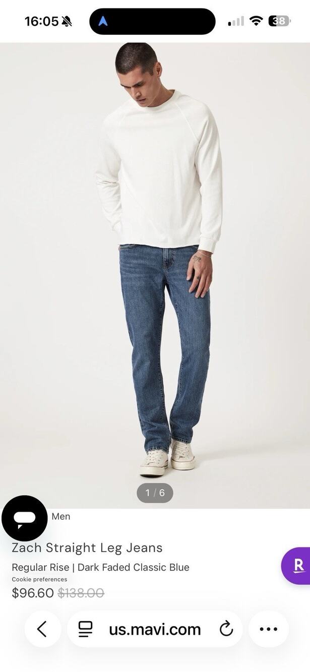 Mavi Men’s Zach Straight Leg Jeans Size 32x30